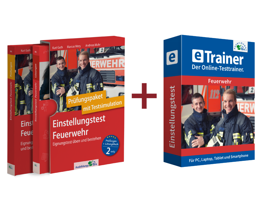 Einstellungstest Feuerwehr XXL | Online-Testtrainer + Buch-Prüfungspaket