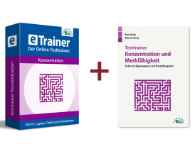 Konzentrationstest Kombipaket: Online-Testtrainer + Buch