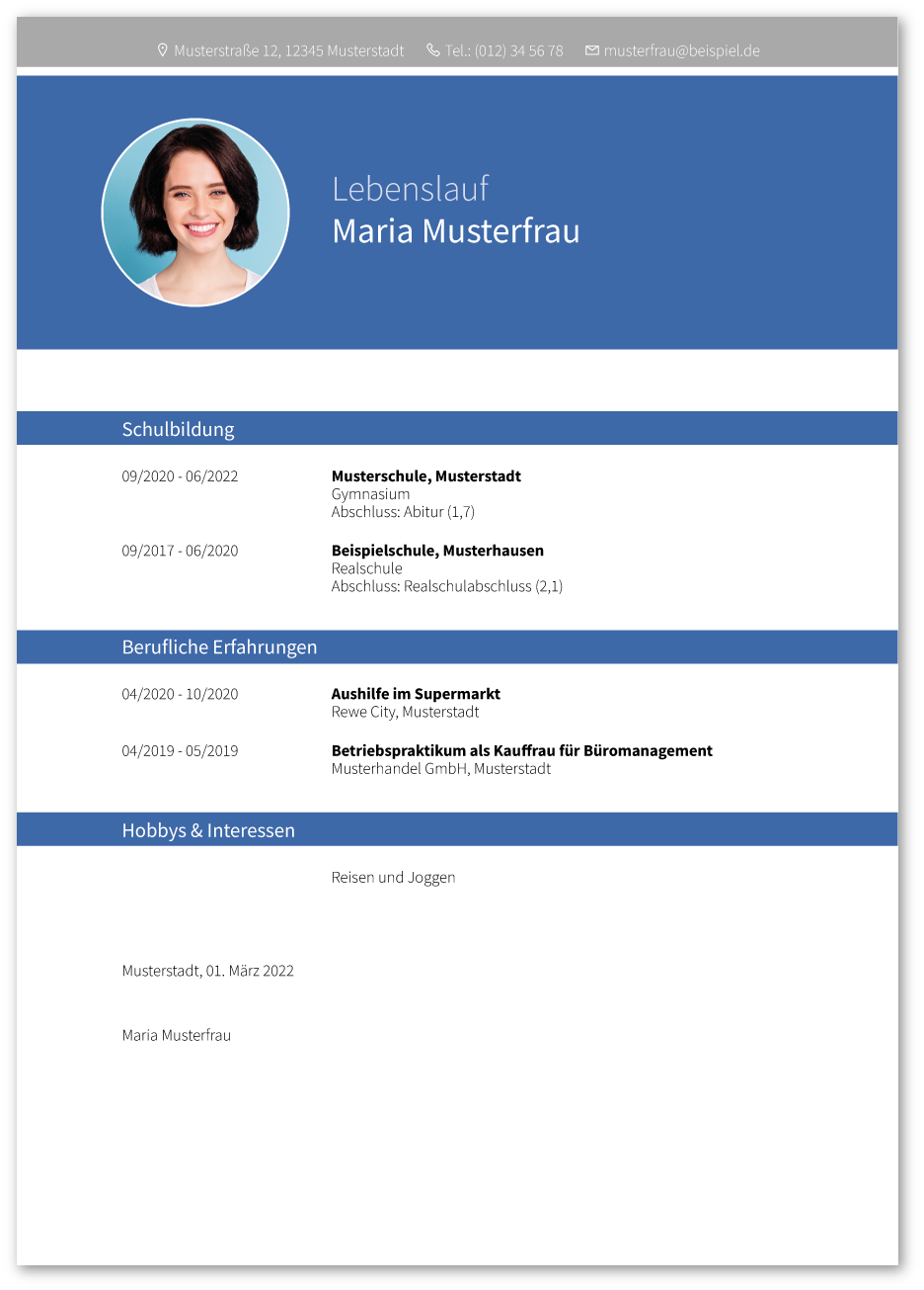 Muster-Lebenslauf Chemikant / Chemikantin