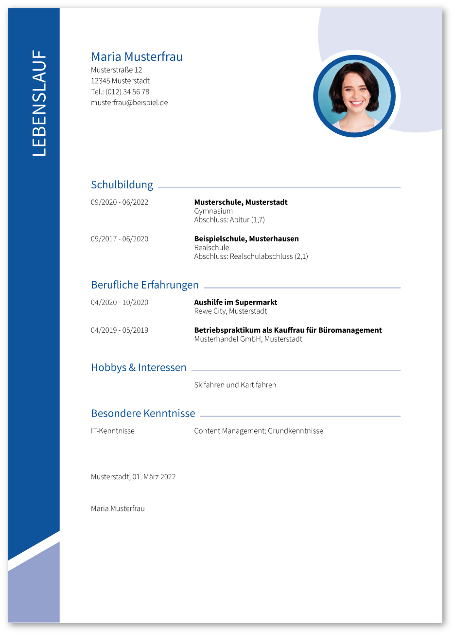 Muster-Lebenslauf Fachinformatiker Fachinformatikerin