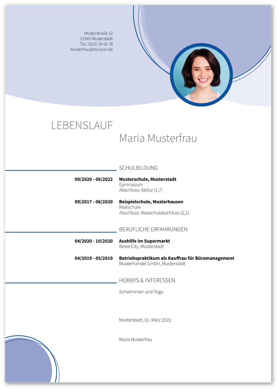 Muster-Lebenslauf Friseur / Friseurin