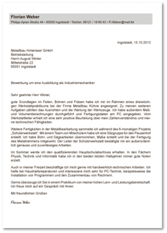 Die Bewerbung