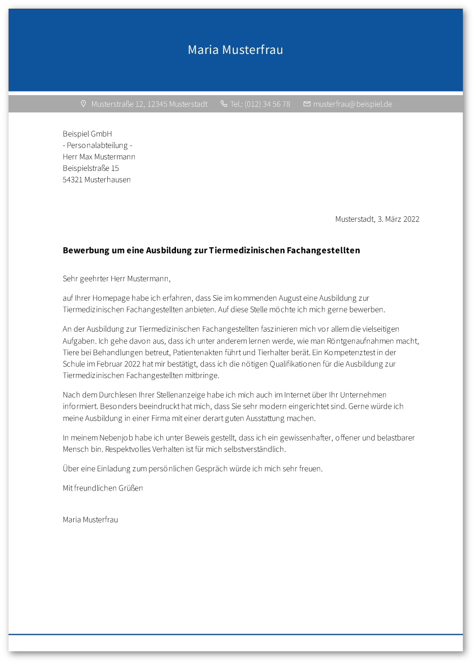 anschreiben-tiermedizinischer-fachangestellter-tiermedizinische-fachangestellte