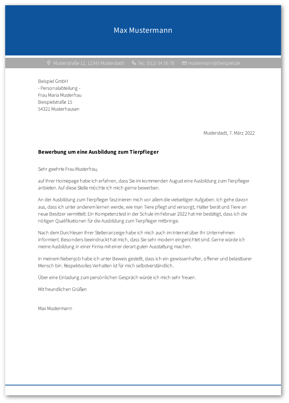 anschreiben-tierpfleger-tierpflegerin-tierheim-tierpension